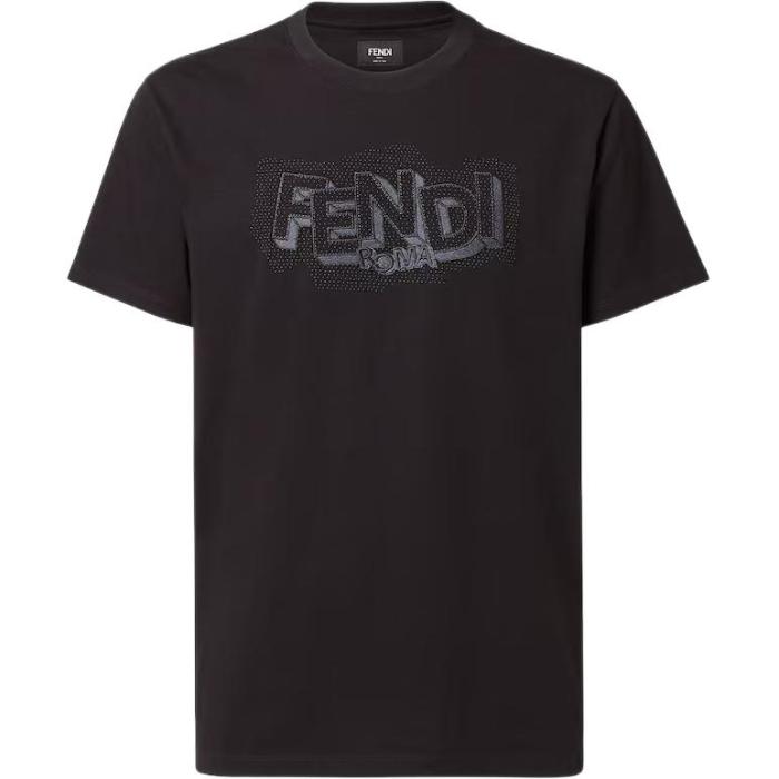 Fendi Pop Pois Motif Embroidered Crewneck T-Shirt