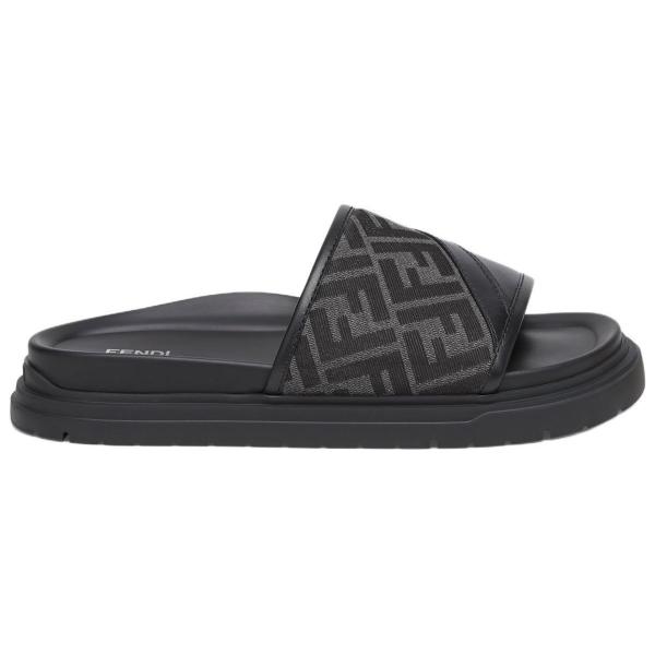 FENDI Ff Jacquard Open Toe Slides