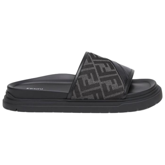 FENDI Ff Jacquard Open Toe Slides