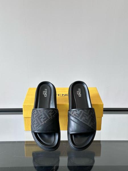 FENDI Ff Jacquard Open Toe Slides