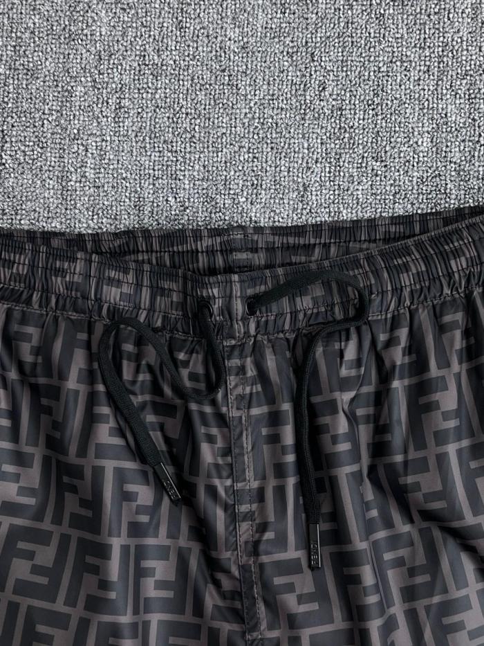 FENDI Mens Swim Shorts Tech Fabric Black