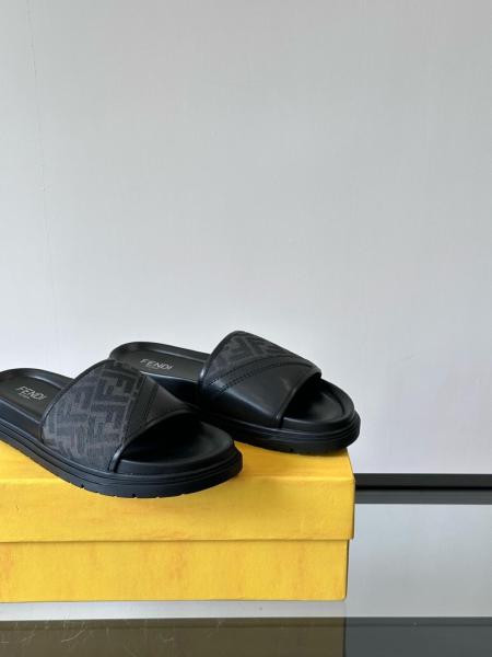 FENDI Ff Jacquard Open Toe Slides