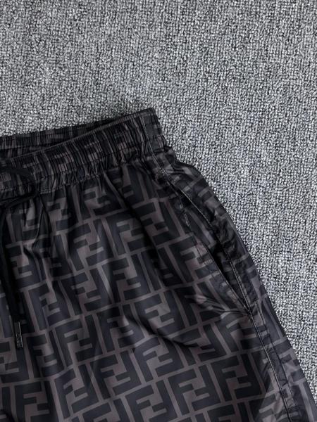 FENDI Mens Swim Shorts Tech Fabric Black