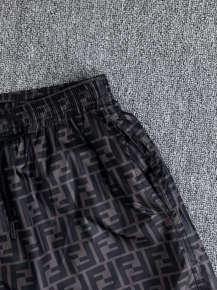 FENDI Mens Swim Shorts Tech Fabric Black