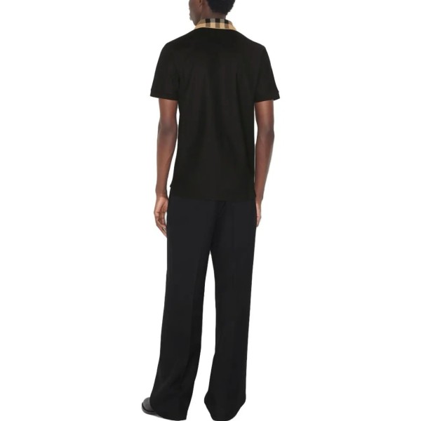 Burberry checked-collar cotton polo shirt