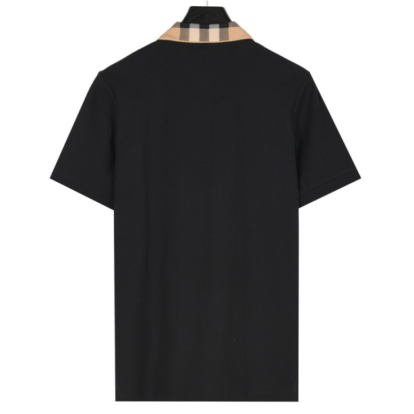 Burberry checked-collar cotton polo shirt