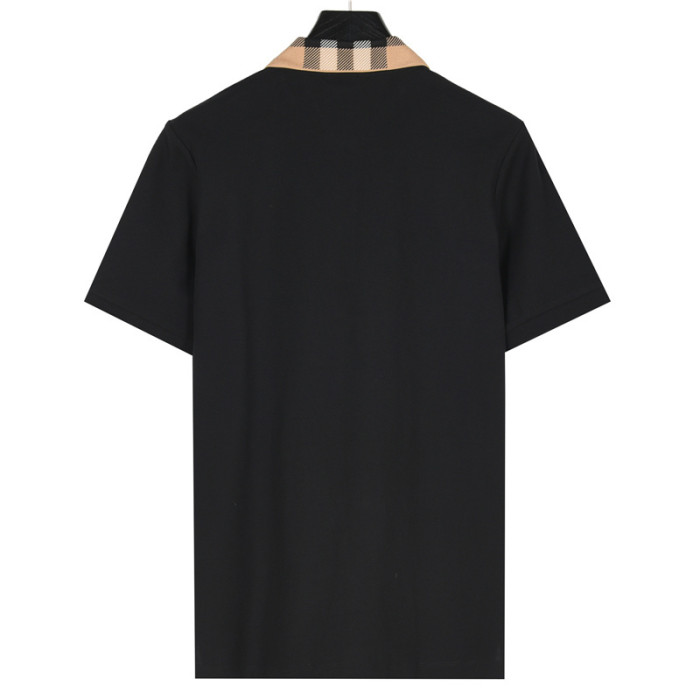 Burberry checked-collar cotton polo shirt