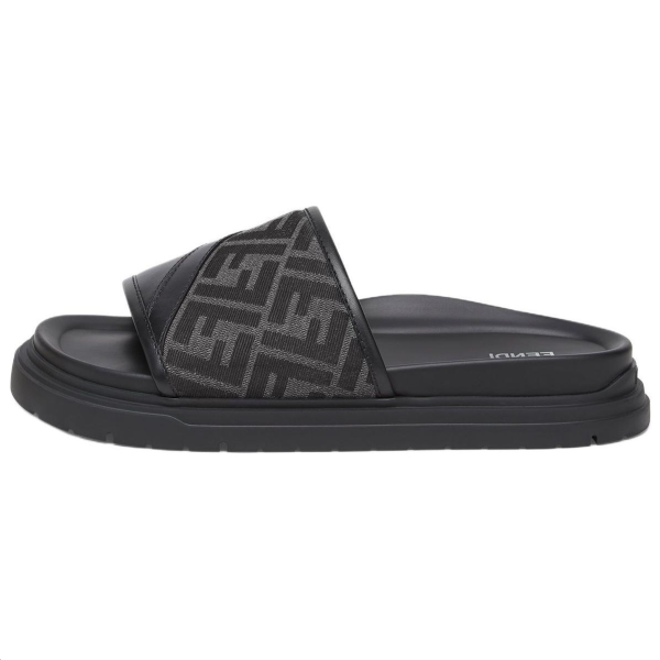 FENDI Ff Jacquard Open Toe Slides