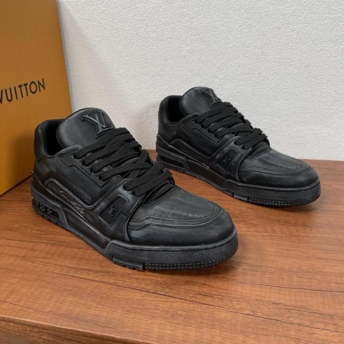LOUIS VUITTON Trainer Low top Skateboard Shoes Black