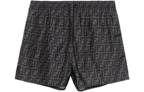 FENDI Mens Swim Shorts Tech Fabric Black