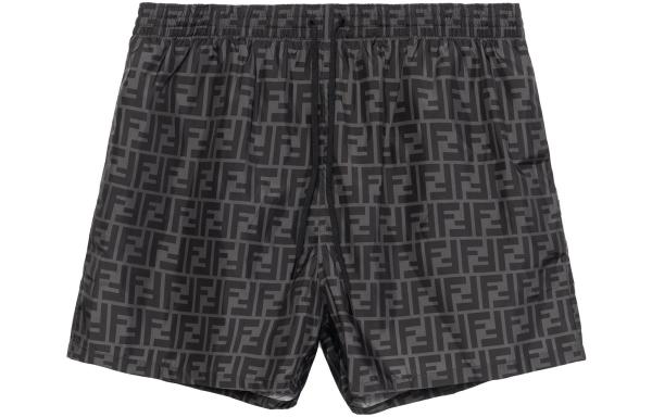 FENDI Mens Swim Shorts Tech Fabric Black