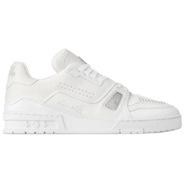 LOUIS VUITTON Trainer 2025 Spring Men's Collection Cow Leather Low top Skateboard Shoes White