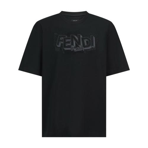 Fendi Pop Pois Motif Embroidered Crewneck T-Shirt