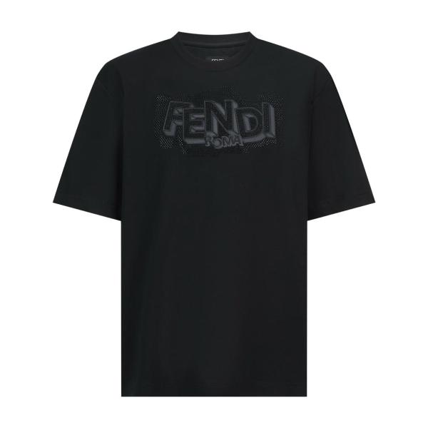 Fendi Pop Pois Motif Embroidered Crewneck T-Shirt