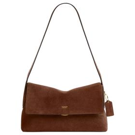 COACH Chelsea Cow Split Leather Shoulder Bag Large Women's Warm Brown CDS59-B4WBR size L30cm W12cm H18cm