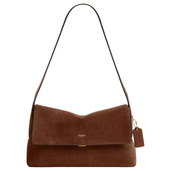 COACH Chelsea Cow Split Leather Shoulder Bag Large Women's Warm Brown CDS59-B4WBR size L30cm W12cm H18cm