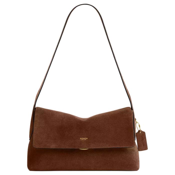 COACH Chelsea Cow Split Leather Shoulder Bag Large Women's Warm Brown CDS59-B4WBR size L30cm W12cm H18cm