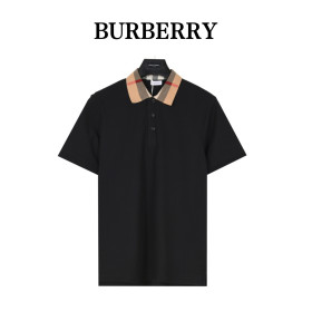 Burberry checked-collar cotton polo shirt