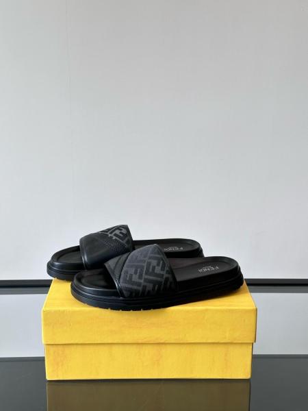 FENDI Ff Jacquard Open Toe Slides