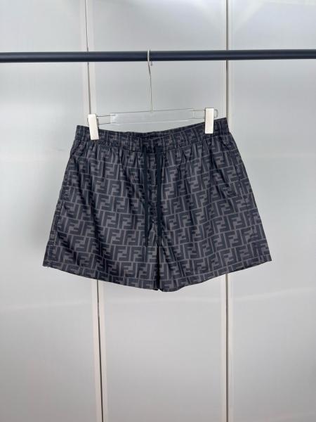FENDI Mens Swim Shorts Tech Fabric Black