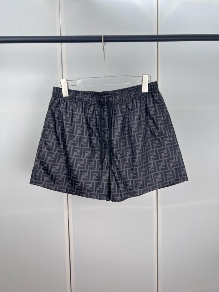 FENDI Mens Swim Shorts Tech Fabric Black