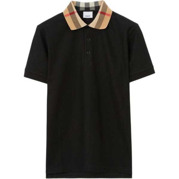 Burberry checked-collar cotton polo shirt
