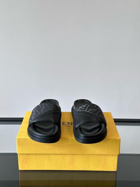 FENDI Ff Jacquard Open Toe Slides