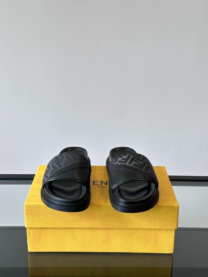 FENDI Ff Jacquard Open Toe Slides