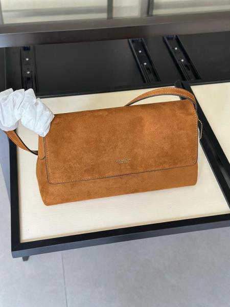 COACH Chelsea Cow Split Leather Shoulder Bag Large Women's Warm Brown CDS59-B4WBR size L30cm W12cm H18cm