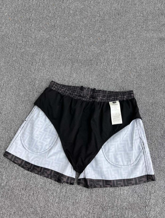 FENDI Mens Swim Shorts Tech Fabric Black