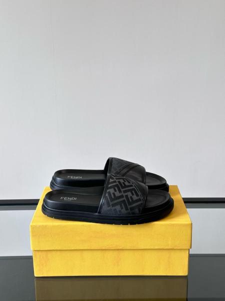 FENDI Ff Jacquard Open Toe Slides