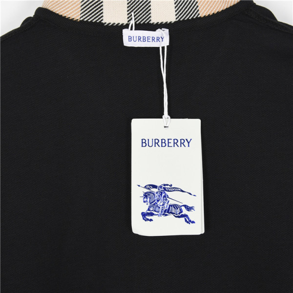 Burberry checked-collar cotton polo shirt
