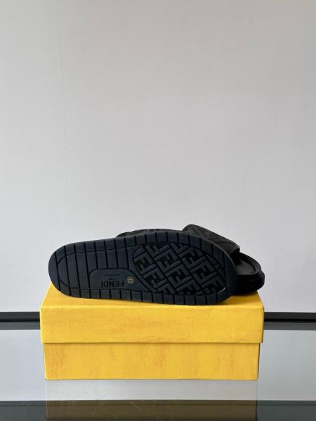 FENDI Ff Jacquard Open Toe Slides