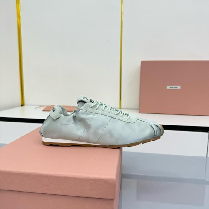 MIU MIU Plume Low top Casual Shoes Women's Pink Blue