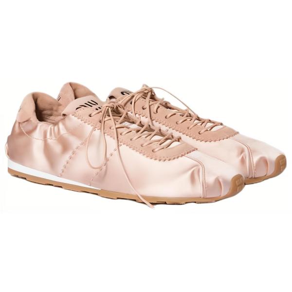 MIU MIU Plume Low top Casual Shoes Women's Nude Pink