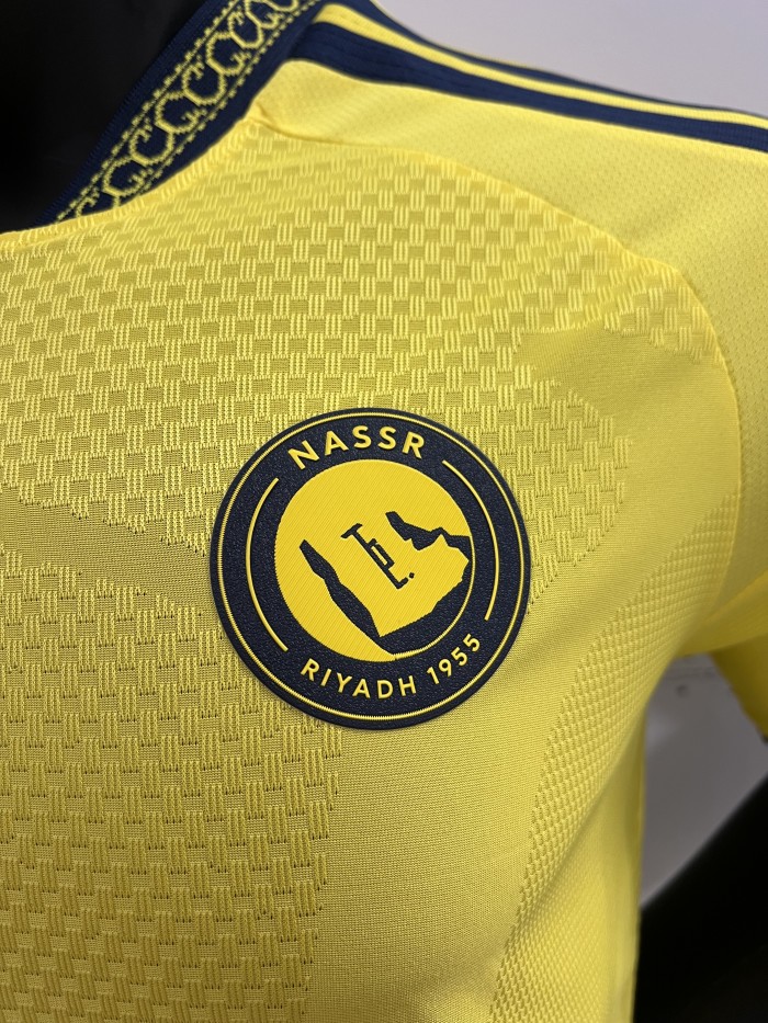 Adidas Al-Nassr 26/27 Home Kit Leaked jersey in yellow featuring navy shoulder