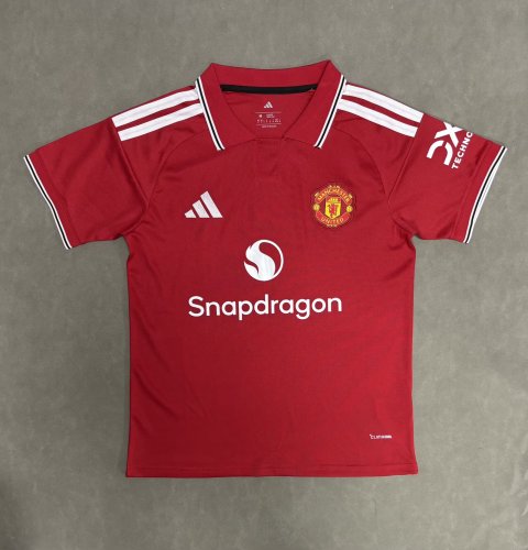 Adidas Manchester United 26/27 Soccer Jerseys Men's Manchester United Red Polo Collar