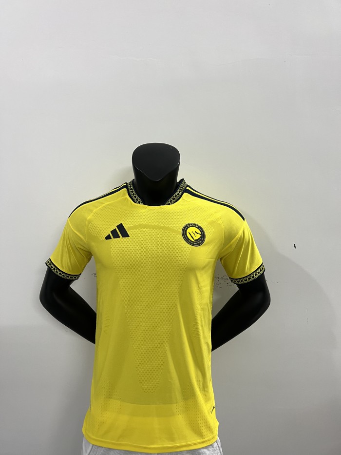 Adidas Al-Nassr 26/27 Home Kit Leaked jersey in yellow featuring navy shoulder