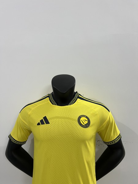 Adidas Al-Nassr 26/27 Home Kit Leaked jersey in yellow featuring navy shoulder