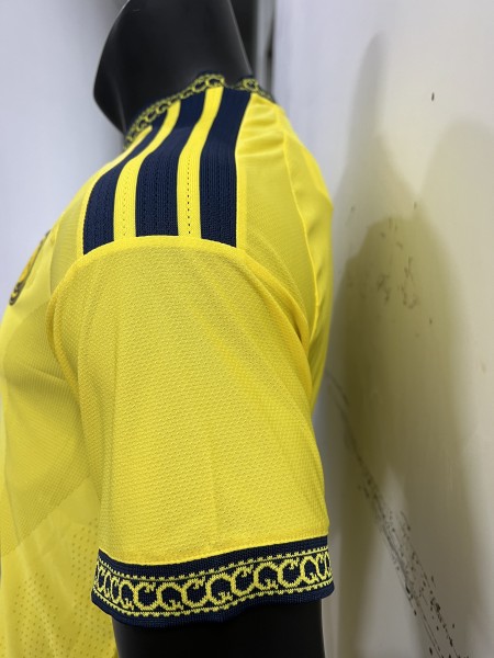 Adidas Al-Nassr 26/27 Home Kit Leaked jersey in yellow featuring navy shoulder
