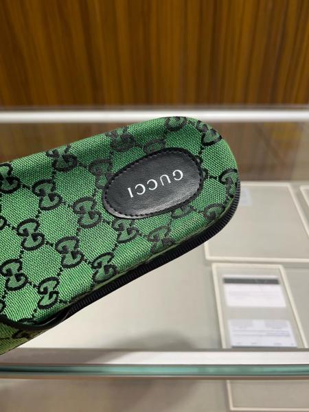 GUCCI Gg Canvas Slide Green Monogram