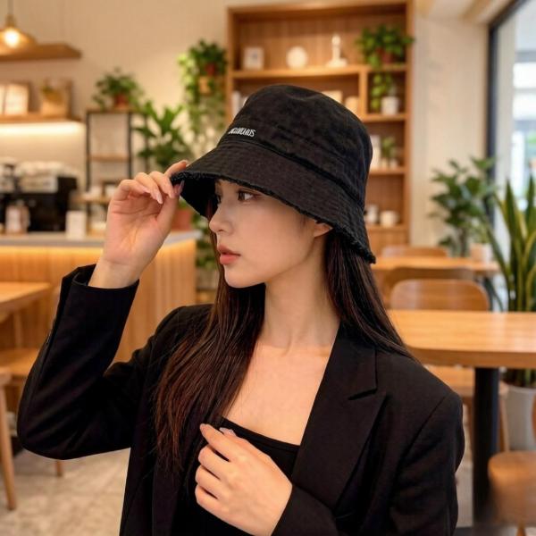 Jacquemus Cotton Bucket Hats Men's Black