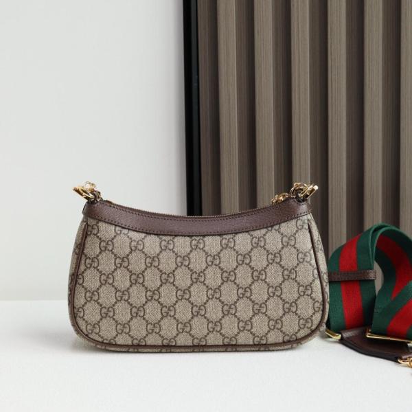 GUCCI Ophidia Canvas With Leather Canvas Bag, Shoulder Bag, Pochette Handbag, Shoulder Bag Small Women's 735132-FABLE-9442-Double G Pendant size L25cm W6cm H15.5cm