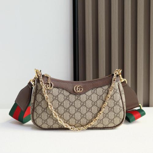 GUCCI Ophidia Canvas With Leather Canvas Bag, Shoulder Bag, Pochette Handbag, Shoulder Bag Small Women's 735132-FABLE-9442-Double G Pendant size L25cm W6cm H15.5cm