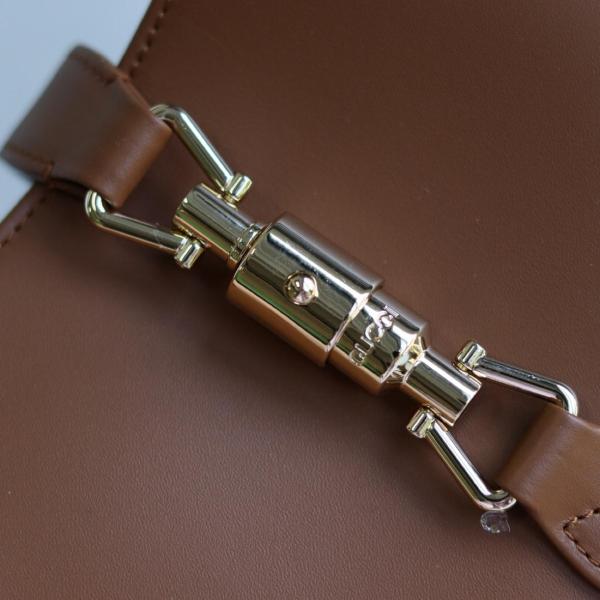GUCCI Jackie 1961 Leather Shoulder Bag Women's Brown 810232-AADDX-2741 size L27.5cm W4cm H19cm