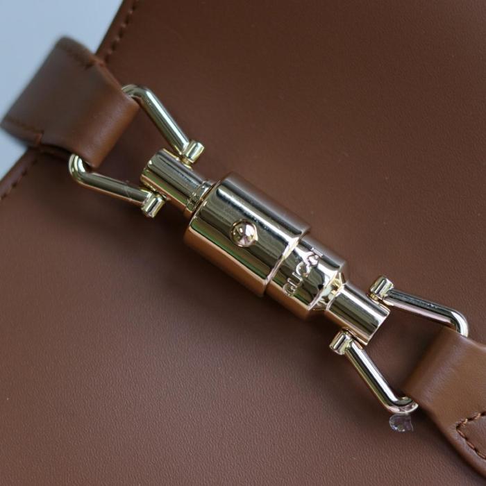 GUCCI Jackie 1961 Leather Shoulder Bag Women's Brown 810232-AADDX-2741 size L27.5cm W4cm H19cm
