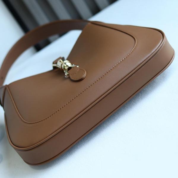 GUCCI Jackie 1961 Leather Shoulder Bag Women's Brown 810232-AADDX-2741 size L27.5cm W4cm H19cm