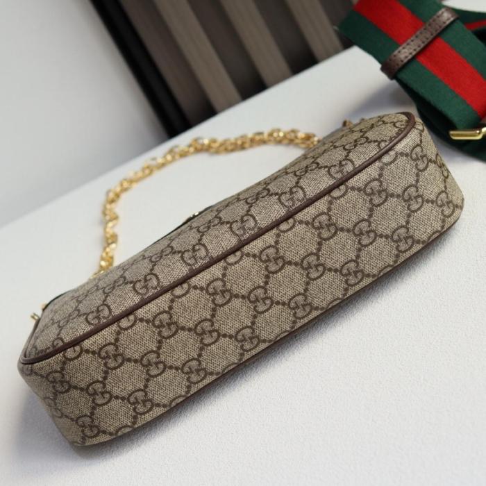 GUCCI Ophidia Canvas With Leather Canvas Bag, Shoulder Bag, Pochette Handbag, Shoulder Bag Small Women's 735132-FABLE-9442-Double G Pendant size L25cm W6cm H15.5cm