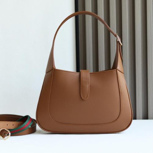 GUCCI Jackie 1961 Leather Shoulder Bag Women's Brown 810232-AADDX-2741 size L27.5cm W4cm H19cm