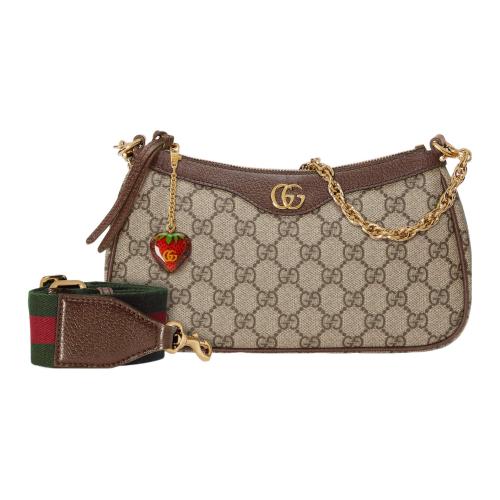GUCCI Ophidia Monogram Canvas With Leather Trim Shoulder Bag, Handbag, Crossbody Bag, Shoulder Bag Women's 735132-FABLE-9442 size L25cm W6cm H15.5cm